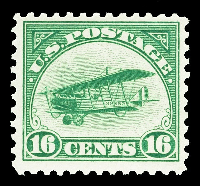 Scott C2 1918 16c Jenny Airmail Issue Mint F-VF OG LH Cat $60 - Image 1 of 1