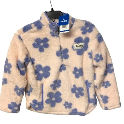 Chaqueta Hurley Niñas Sherpa Estampada Cuarto Cremallera Talla SM 6/6X NUEVA CON ETIQUETAS Foto 1 de 4