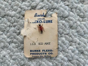Vintage Burk's Flexoköder 113 Gummi rote Ameise (Fliege) nie gefischt - Bild 1 von 2