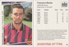 FRANCESCO BAIANO - FOGGIA 1991/1992 91/92 SHOOTING STARS 93