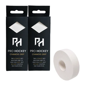 2 x ProHockey™ Premium Chamois Hockeygriff (weiß) + Stoffband (Farbe wählbar) - Bild 1 von 24