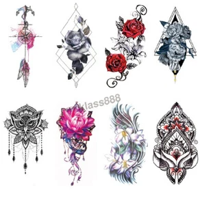 Beautiful Waterproof Temporary Tattoos Body Art For Women Arm Decor Sticker Gift - Picture 1 of 17