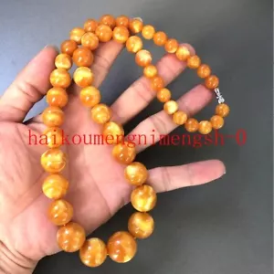 Certified 10-20mm Natural Old Baltic Beeswax Amber Tower Beads Necklace 22" - Picture 1 of 6