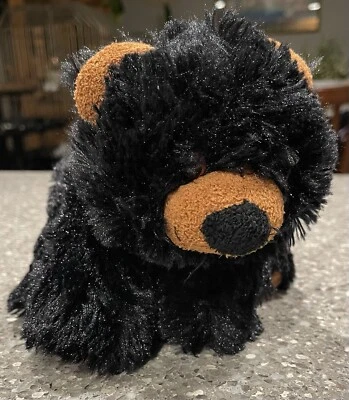 Unipak Small Black Bear Plush Floppy Teddy Brown Snout  Approx.  9” So Cute - Image 1 of 4