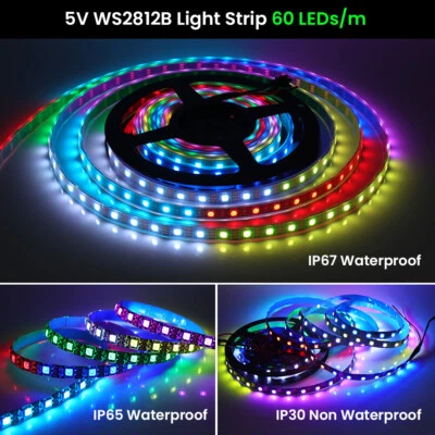 WS2812B 5050 LED Streifen Strip 5V Adressierbar RGB Lichtleiste Individuell 1-5m - Bild 1 von 4