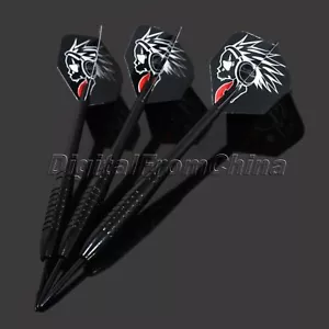 22g Black Nickel Barrel Darts 3 Stück mit Kunststoffschaft Profi Zugdart - Bild 1 von 10