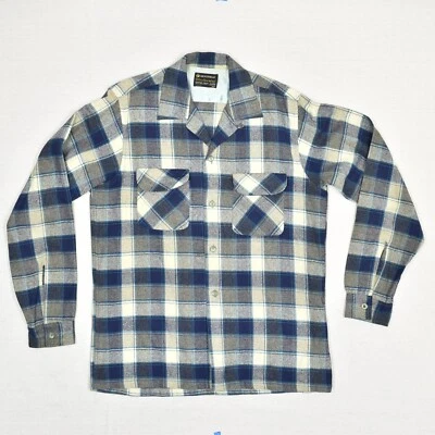 Camisa de hombre Kentfield con botones a cuadros lana azul talla M franela de lana Foto 1 de 4