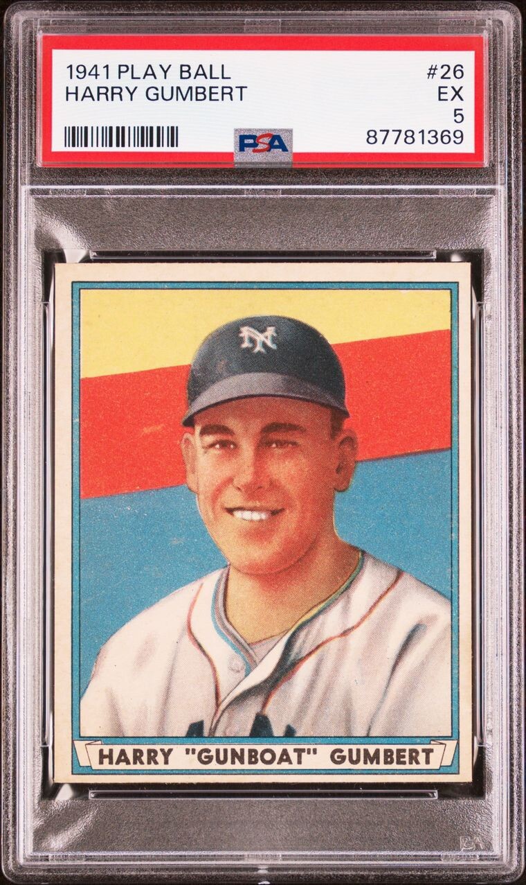 1941 Play Ball Harry Gunboat Gumbert #26 PSA 5 VG EX New York Giants Playball