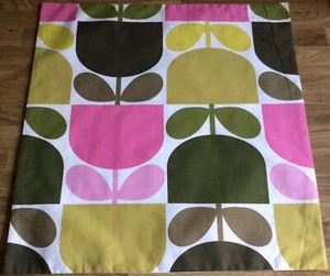 Cushion Cover Made W/ Orla Kiely Block Cup Flower & Tiny Stem Light Cotton New - Picture 1 of 6