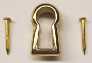 Cerradura de latón pulido Inserto Cubierta Hilo Escudo Antiguo Vintage Llave Escritorio Nuevo - Imagen 1 de 4