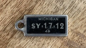 1949 Michigan Disabled Veterans License Tag / DAV / Keychain Fob Plate - Picture 1 of 8