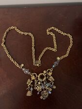 Retired Kirks Folly Dance With Fairies Long Pendant Necklace. Gold