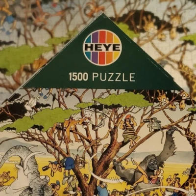 JIGSAW PUZZLE Heye Safari Guiseppe Calligaro Triangular Box 1500 Pcs COMPLETE  Foto 1 de 4