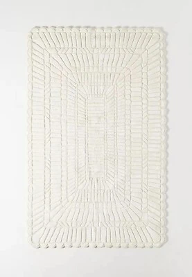 Brighton Ivory Modern Thick Hand-Tufted 100% Wool Area Rug Carpet - Image 1 of 3