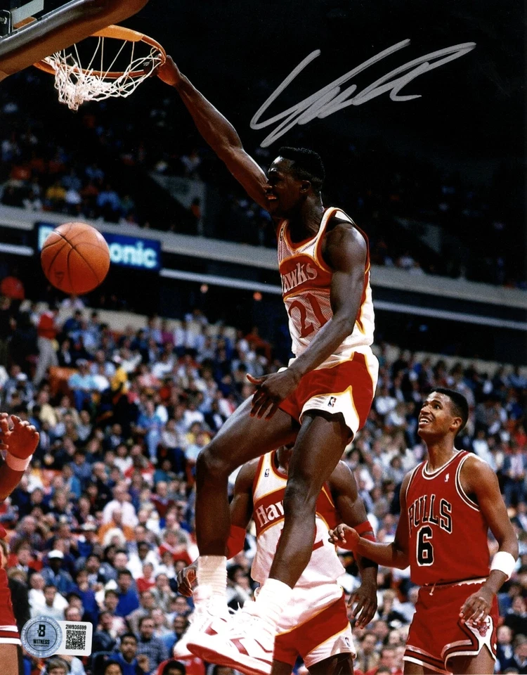 Dominique Wilkins Signed Atlanta Hawks 8x10 Photo Beckett Witness BAS COA #1 - Image 1 of 1