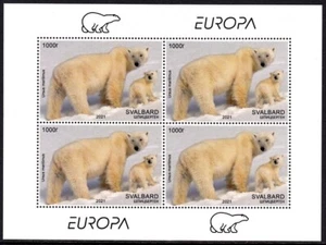 SVALBARD SPITSBERGEN 2021 EUROPA POLAR BEAR ENDANGERED SPECIES MNH LOCAL STAMP - Picture 1 of 1