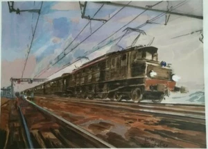 A.E.SCHEFER - LOCOMOTIVE - TRAIN - ESTAMPE LITHO - N° 3 - Picture 1 of 2
