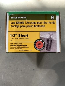 Hillman 1/2” Short Lag Shield Qty 10 - Picture 1 of 1