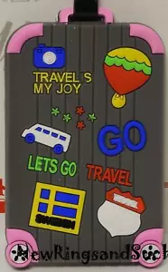 Luggage Tag Silicone Easy to Find Bright Colorful Fun Balloon Grey Gray - Picture 1 of 4