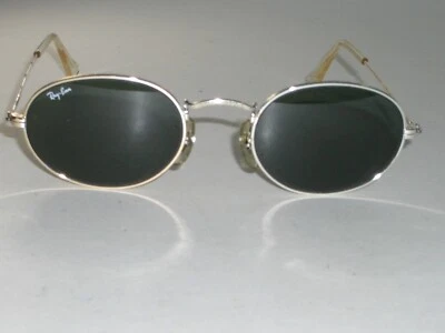 VINTAGE B&L RAY BAN W2104 XSAS G15 UV SLEEK SHINY SILVER OVAL AVIATOR SUNGLASSES - Image 1 of 4