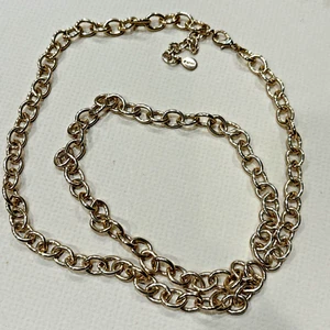 Barse Gold Tone Oval Open Chain Link Necklace 30" Signed - Picture 1 of 6
