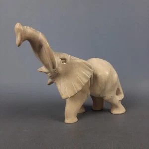 Skulptur Elefant aus beige Stein Überwurffigur Vintage 70er Jahre - Bild 1 von 14