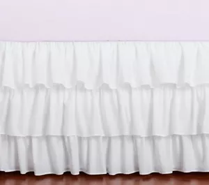 Super Soft 100% Cotton 16" drop Ruffle Bed Skirt Dust Ruffle:Full Size-White - Picture 1 of 2