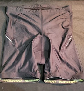 Nishiki Bike Shorts Mens Large Black Molded Chamois Padded Cycling Performance - Picture 1 of 9