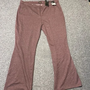 Lee Comfort Waistband Velvet Beet Bootcut Pull On Pants Women’s XXL /2XL NWT - Picture 1 of 11