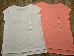 NEW Girls SO Cutest Tee S/S T Shirt Size 7/8, 10 White Pink Glitter Lot Of 2 NWT - Picture 1 of 21
