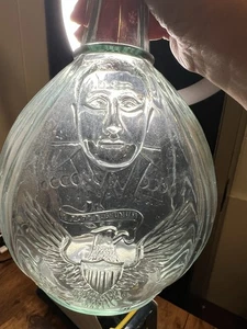 Rare 1936 Roosevelt Norris Dam TVA Commemorative Hand Blown Calabash Flask - Picture 1 of 21