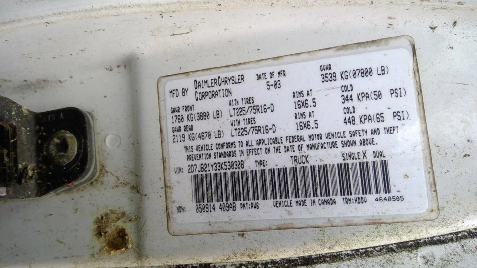 Driver Left Headlight Fits 98-03 DODGE 1500 VAN 1225536 - Image 1 of 4