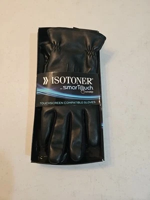 Isotoner Hombre Negro Imitación Cuero Guantes Smartouch Exterior Invierno Talla L Foto 1 de 4