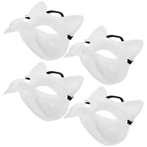 4 Pcs Fuchs Fräulein Frau Bemalbare Blankomasken Party Maskerade - Photo 1/12