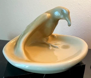 1954 Rookwood Pottery Card or Pin Tray Dish with Rook Raven Bird - RARE - Picture 1 of 16