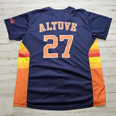Houston Astros Jose Altuve Navy Blue Team Orange Color Retro SGA Fan Gift XL - Image 1 of 4