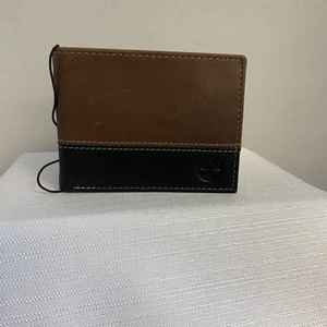 Timberland Cartera Plegable Dos Tonos Cuero Nuevo con Etiquetas Marrón Negro Pasaporte  - Imagen 1 de 8