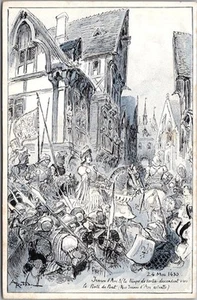 Postal ROBIDA firmada por artista vintage JOAN OF ARC "Jeanne d'Arc 24 Mai 1430" - Imagen 1 de 2