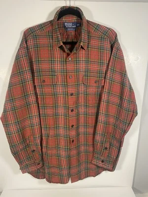 De Colección Polo Ralph Lauren Benford Rojo Verde Franela a Cuadros Lana Algodón Camisa Para Hombres XL Foto 1 de 4