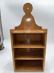 Vintage Colonial Handmade Primitive Wall Box Shelf For Miniatures Candle Box - Picture 1 of 13