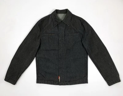 Moschino Jeans Denim Vintage Jacket Zip Lampo Size L Silver - Image 1 of 4