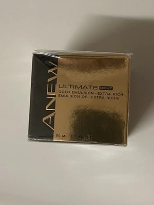 Emulsión dorada nocturna Avon Anew Ultimate cuidado de la piel 1,7 fl oz sellada antienvejecimiento Foto 1 de 4