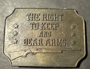 2nd Amendment Vintage Belt Buckle The Right To Keep And Bear Arms Brass - Picture 1 of 2