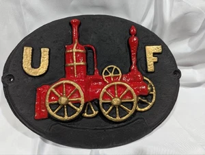 Placa de hierro fundido UF United Firefighter Insurance marca de incendio 8,5"x11" - Imagen 1 de 3