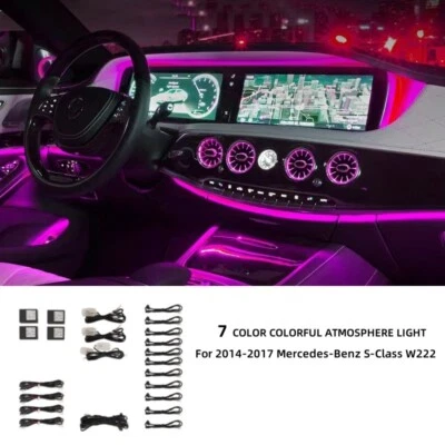 Kit de luces LED ambientales interiores W222 7 colores para Mercedes Clase S S550 S600 S400 Foto 1 de 4
