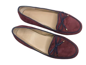 Neu ohne Etikett Crown & Ivy Wildleder Farrah Loafer Fahrschuhe Größe 8M weinrot leise Luxus Schleifen - Bild 1 von 16