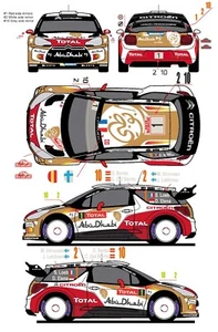 Racing Decals 43 1:24 Scale Citroën DS3 WRC #1/2/10 Monte Carlo 2013 Decal Sheet - Bild 1 von 3