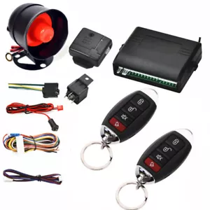 Car Central Alarm Burglar Protection System 2 Remote Control Keyless Entry Siren - Picture 1 of 9