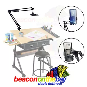 Desk Phone Clip Stand Artist Painting Nail Art Craft Baking Video Long Arm Clamp - Picture 1 of 5