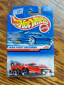 RARE Variation Hot Wheels 1998 First Editions Tow Jam w/ Roof Logo w/card cover